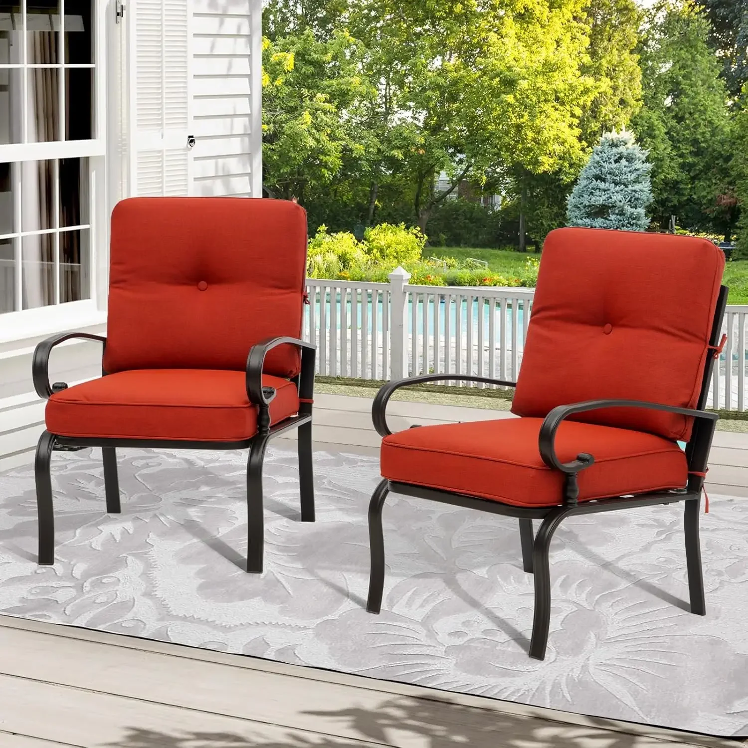 Outdoor Furniture Metal Chairs - Red Outdoor Metal Bistro Chairs Garden